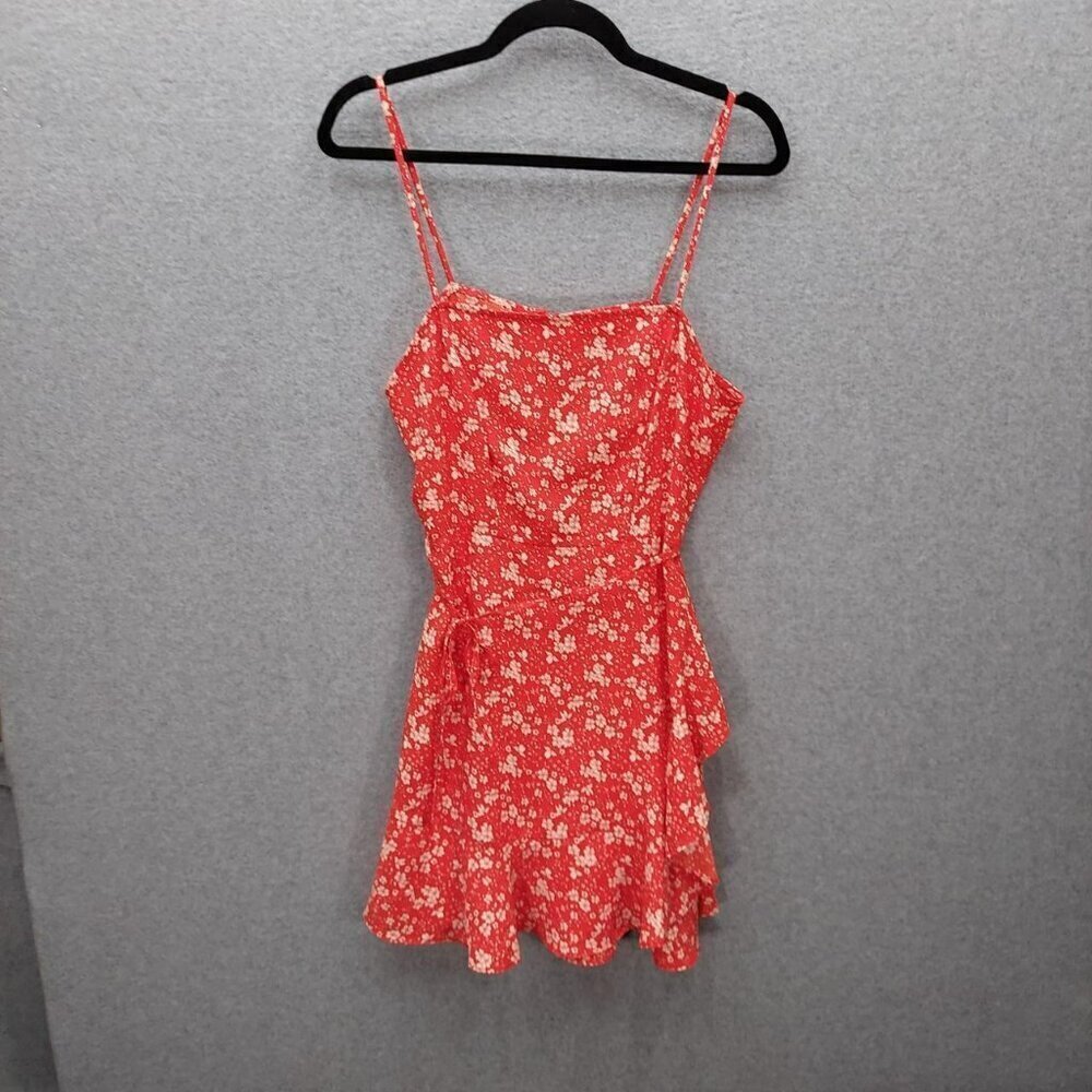 Red Floral Spaghetti Strap Mini Dress By Topshop
